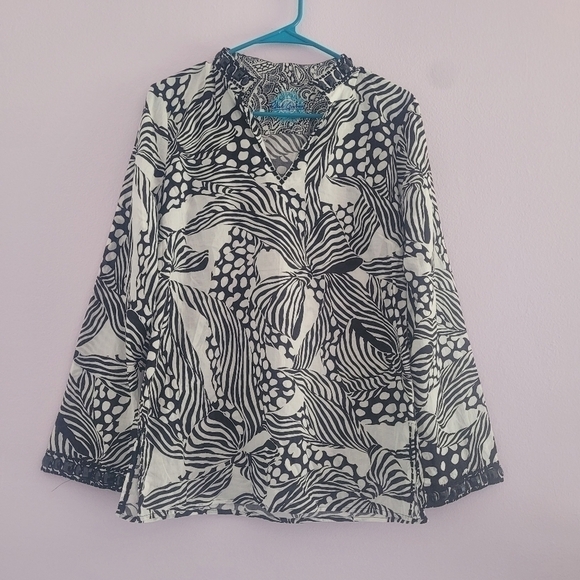 Robert Graham Valentina Tunic black and white print Size Small - Picture 4 of 14